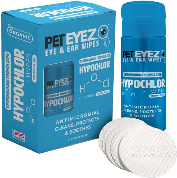 Pet Eyez Hypoclor Antimicrobial Dog & Cat Eye & Ear Wipes, 5-fl oz bottle