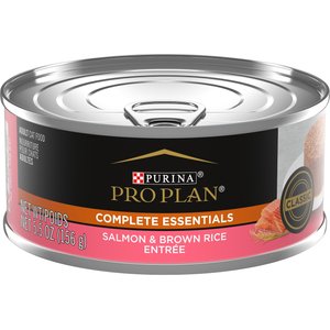 Purina Pro Plan Complete Essentials Adult Salmon & Brown Rice Entree Classic Canned Cat Food, 5.5-oz, case of 24