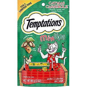 Temptations Mixups Catmas Casserole Catnip Fever Flavor Soft & Crunchy Cat Treats, 3-oz pouch