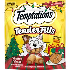 Temptations Tender Fills Festive Feast Roasted Chicken Flavor Soft & Crunchy Cat Treats, 11.6-oz pouch