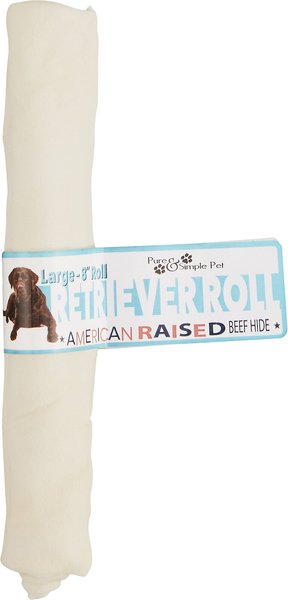Pure & Simple Pet 8" Rawhide Retriever Roll Dog Treat, Large, 1 count slide 1 of 5