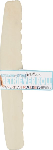 Pure & Simple Pet 10" Rawhide Retriever Roll Dog Treat, X-Large, 1 count slide 1 of 5