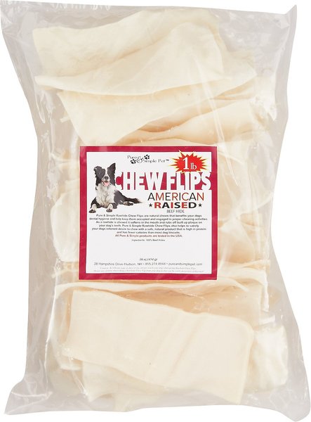 Pure & Simple Pet Rawhide Chew Flips Dog Treat, 1-lb slide 1 of 5