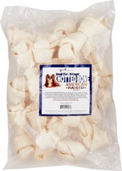 Pure & Simple Pet Flat Knotted Rawhide Bone Dog Treat, Small, 15 count