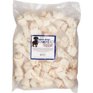 Pure & Simple Pet Flat Knotted Rawhide Bone Dog Treat, Small, 20 count