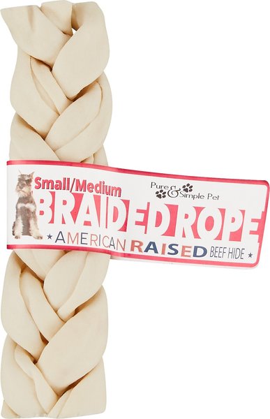 Pure & Simple Pet Rawhide Braided Rope Dog Treat, Small/Medium slide 1 of 5