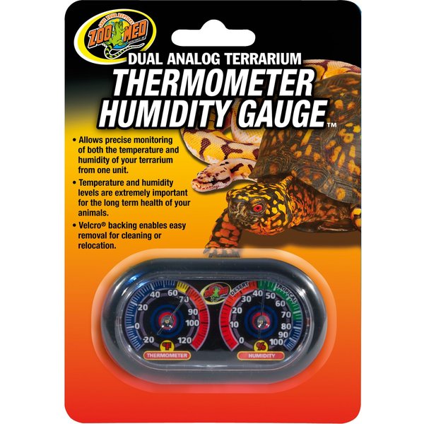 zilla reptile terrarium thermometer & humidity gauge 