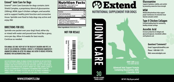 EXTEND Joint Care Nutritional Dog Supplements 30 count Chewy