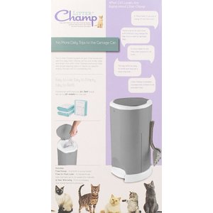 Litter Champ Premium Odor-Free Cat Litter Waste Disposal System, Grey