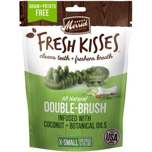 Merrick Fresh Kisses Infused with Coconut Oil & Botanicals Extra Small Dental Dog Treats, 20 count