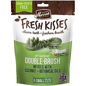 Merrick Fresh Kisses Infused with Coconut Oil & Botanicals Extra Small Dental Dog Treats, 33 count