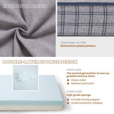 Show full view: LaiFug Orthopedic Flat Dog Bed with Removable Cover, Grey Blue Plaid, XX-Large slide 4 of 7