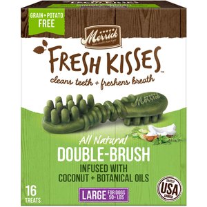 Merrick Fresh Kisses Infused with Coconut Oil & Botanicals Large Dental Dog Treats, 16 count