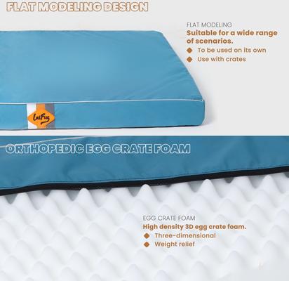 Show full view: LaiFug Egg Cotton Flat Bolster Dog Bed with Removable Cover, Blue, X-Large slide 5 of 10
