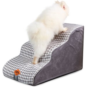 LaiFug Dog Stairs, Black & White, Medium: 3-Step