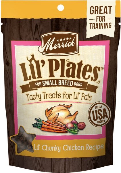 Merrick Lil' Plates Lil' Chunky Chicken Recipe Grain-Free Dog Treats, 6-oz bag slide 1 of 9