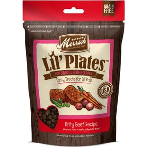 Merrick Lil' Plates Bitty Beef Recipe Grain-Free Dog Treats, 5-oz bag