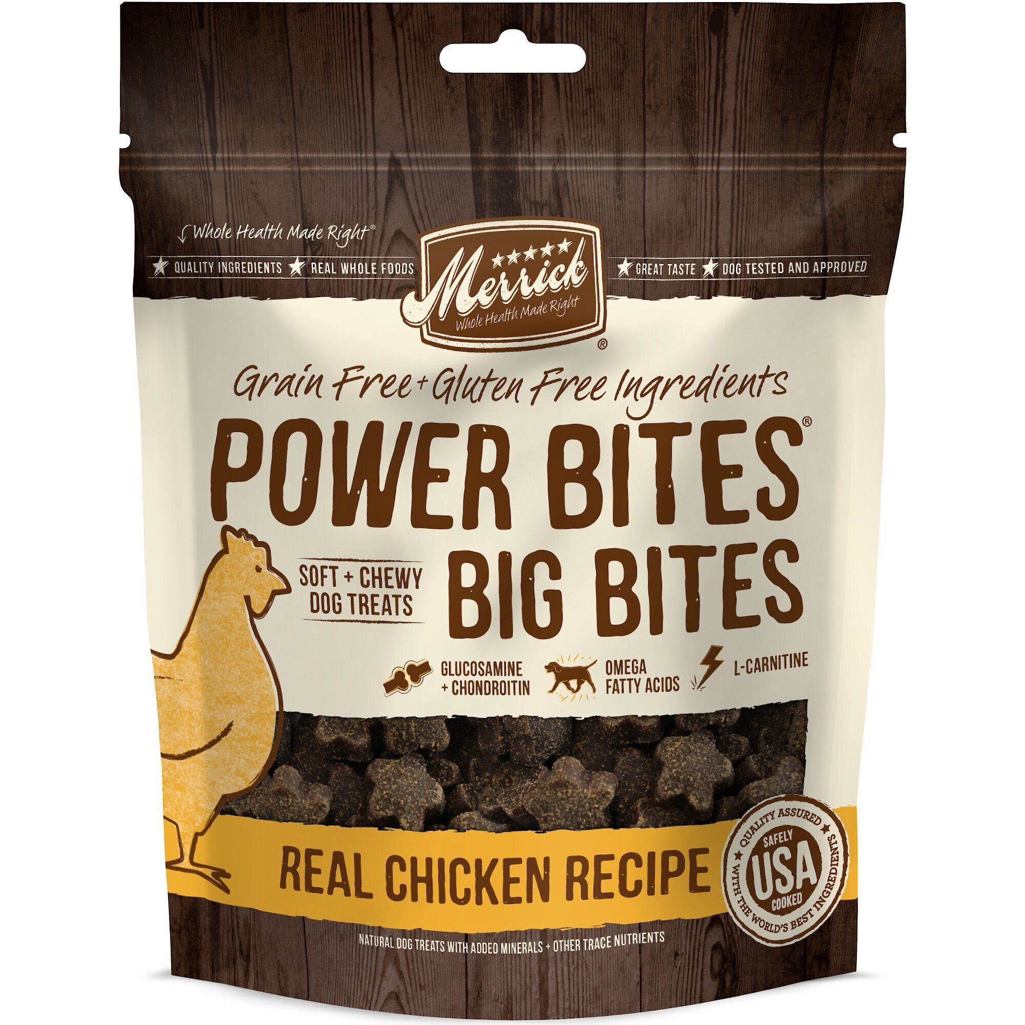 Power Bites Big Bites Real Chicken Recipe Grain-Free Soft & Chewy Dog Treats