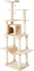 Frisco 78-in Faux Fur Cat Tree & Condo, Cream