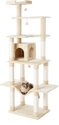 Frisco 78-in Faux Fur Cat Tree & Condo, Cream slide 2 of 5