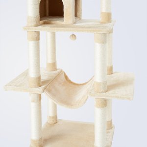 Frisco 78-in Faux Fur Cat Tree & Condo, Cream