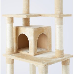 Frisco 78-in Faux Fur Cat Tree & Condo, Cream