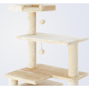 Frisco 78-in Faux Fur Cat Tree & Condo, Cream