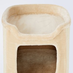 Frisco 24-in 2-Story Faux Fur Cat Condo, Cream