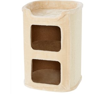 Frisco 24-in 2-Story Faux Fur Cat Condo, Cream