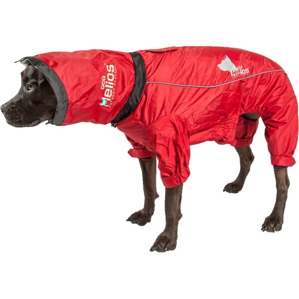 DOG HELIOS Weather King Full Body Dog Jacket, Red, Medium