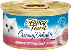 Fancy Feast Creamy Delights Salmon Feast Canned Cat Food, 3-oz, case of 24