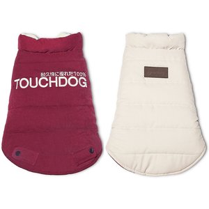 Touchdog Waggin Swag Reversible Dog Coat, Pink/White, Medium
