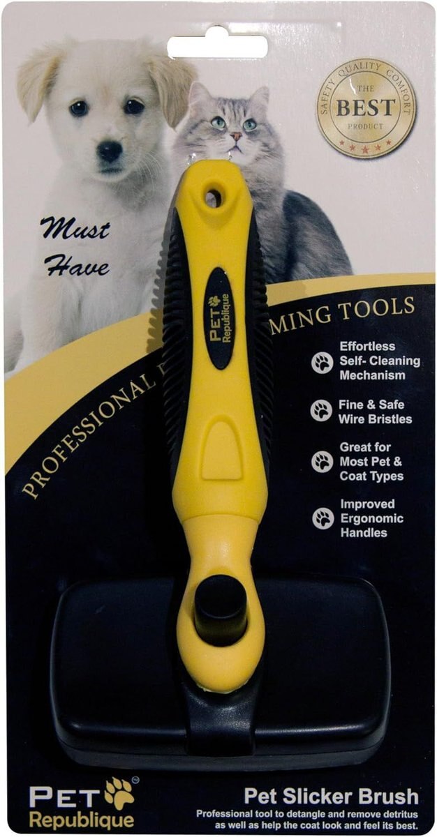 PET REPUBLIQUE SelfCleaning Slicker Brush