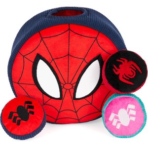 ZippyPaws Marvel Zippy Burrow Spider-Man Dog Plush Toy, Red