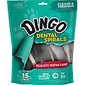 Dingo Dental Spirals Mint Flavor Dental Dog Treats, 15 count