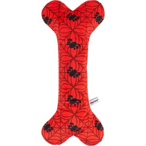 ZippyPaws Marvel Jigglerz Spider-Man Bone Dog Plush Toy, Red