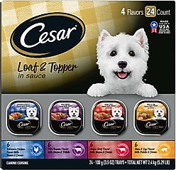 Cesar Loaf in Sauce Variety Pack Grain-Free Small Breed Adult Wet Dog Food Trays, 3.5-oz, case of 24
