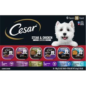 Cesar Steak & Poultry Lovers Variety Pack Small Breed Adult Wet Dog Food Trays, 3.5-oz, case of 36