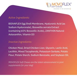 Virbac MOVOFLEX Soft Chews Joint Supplement for Medium Breed Dogs, 60 count