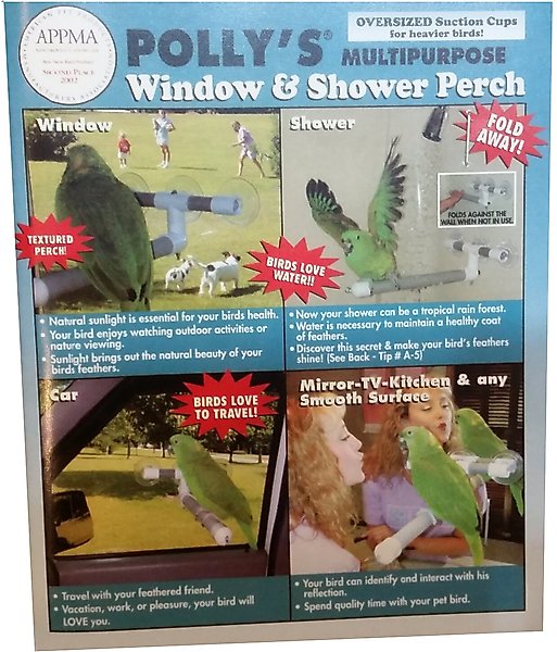 Show full view: Polly's Pet Products Window & Shower Bird Perch, Large slide 2 of 4
