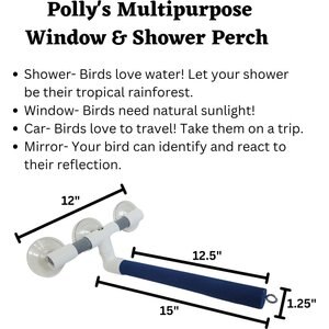 Polly's Pet Products Sandy Window & Shower Bird Perch, Large