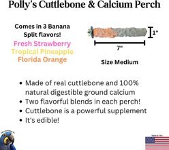 Polly's Pet Products Banana Split Cuttlebone & Calcium Bird Perch, Flavor Varies, Medium slide 2 of 4