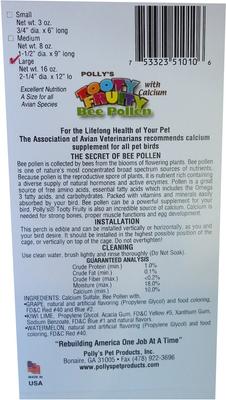 Show full view: Polly's Pet Products Tooty Fruity Bee Pollen Large Bird Perch, Flavor Varies slide 5 of 7