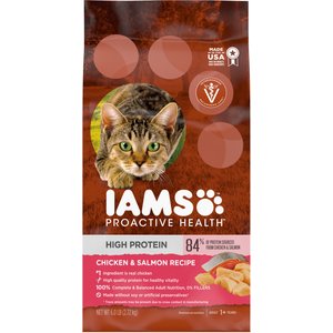 Iams ProActive Health High Protein Chicken & Salmon Recipe Dry Cat Food, 6-lb bag