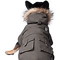 Canada Pooch Alaskan Army Premium Faux Down Insulated Dog Parka, Army Green, 24