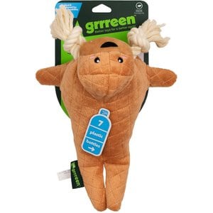 Grrreen Walrus Squeaky Dog Plush Toy, Brown, Medium