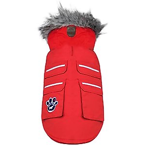Canada Pooch Everest Explorer Premium Faux Down Insulated Dog Jacket, Red Reflective, 28