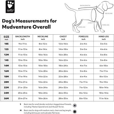 Show full view: Hurtta Mudventure Overall ECO Waterproof Dog Snowsuit Coat, Raven, 16-in slide 5 of 6