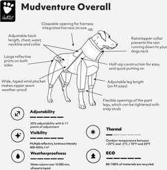 Hurtta Mudventure Overall Waterproof Dog Snowsuit Coat, Raven, 20-in slide 2 of 4
