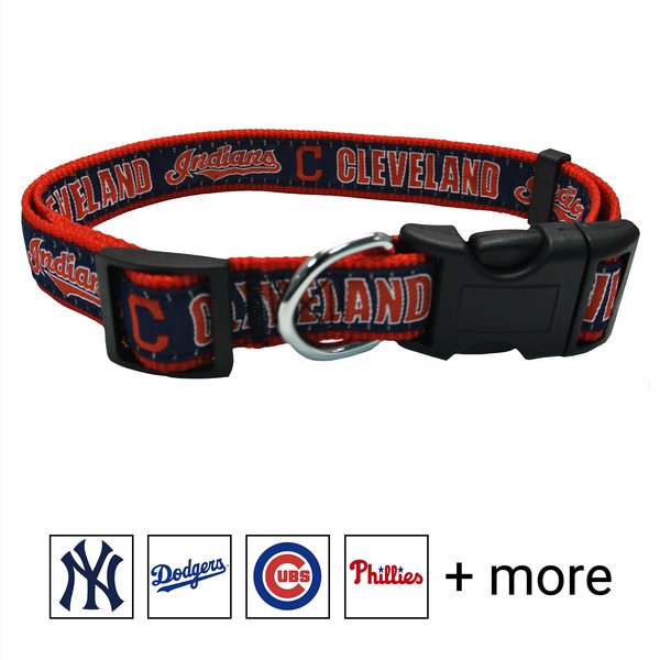 Pets First MLB Nylon Dog Collar, Cleveland Guardians, Small: 6 to 12-in neck, 3/8-in wide slide 1 of 5